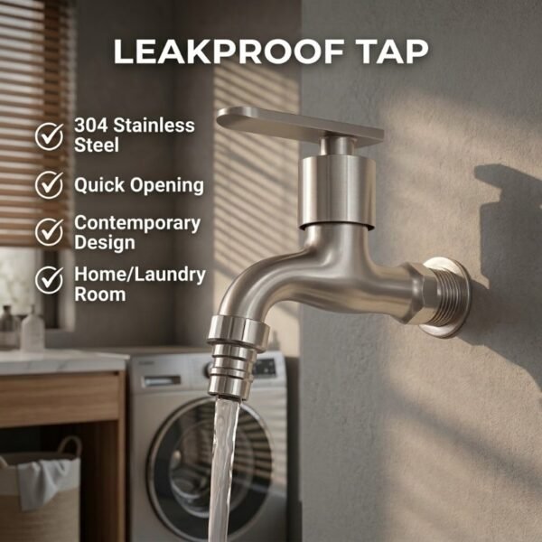 00c95678d86345359e5ac6e1252775c8-goods.jpeg 304 Stainless Steel Washing Machine Tap Silver Water Faucet