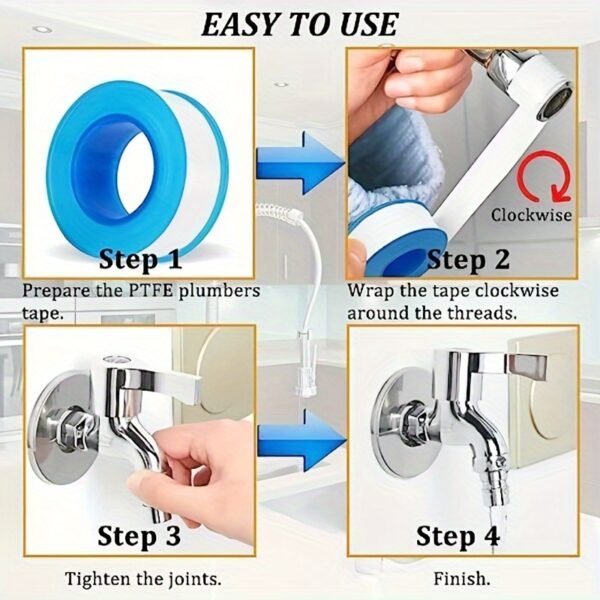 1721399520998-c6ea84f9f68248b9a71b1fea520a8420-goods.jpeg PTFE Thread Sealing Tape Waterproof Plumbing Pipe Seal Tape