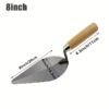 PMMJ Premium 8 Inch Brick Trowel Wooden Handle Masonry Hand Tool