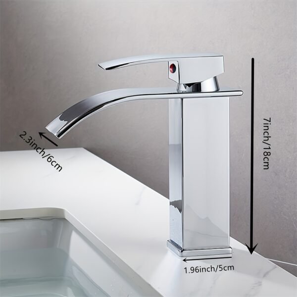 Black Stainless Steel Waterfall Basin Faucet Hot & Cold Bathroom Tap