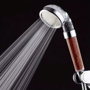 3pcs Handheld Shower Filter Set with Stainless Steel Hose & Holder