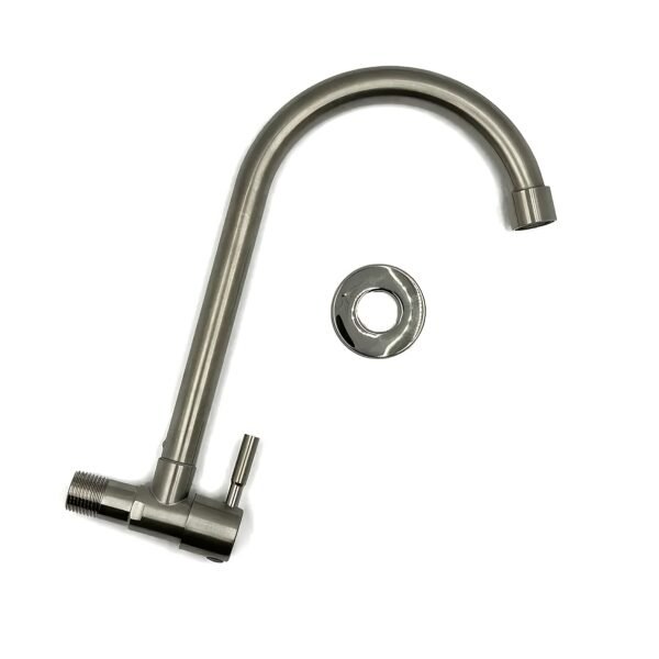 Brushed Stainless Steel Kitchen Faucet 360° Swivel Cold Water Tap