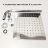 8pcs Stainless Steel Mirror Finish Shower Set Bathroom Accessories