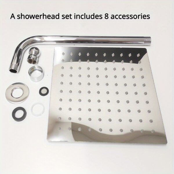 8pcs Stainless Steel Mirror Finish Shower Set Bathroom Accessories
