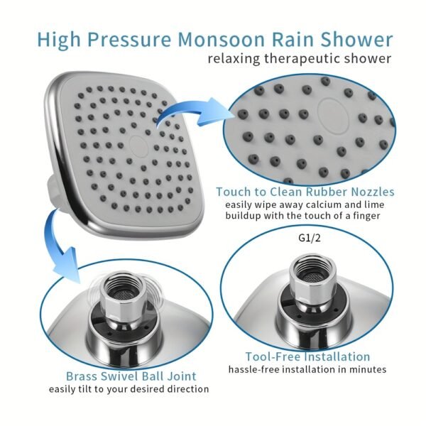 4 Inch High Pressure Shower Head Bathroom Water Saving Shower