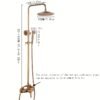 Vintage Brass Wall Mounted Shower Set Hot & Cold Mixer Shower System