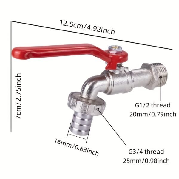G1/2 Inch Outdoor Garden Faucet 20mm Threaded Water Tap